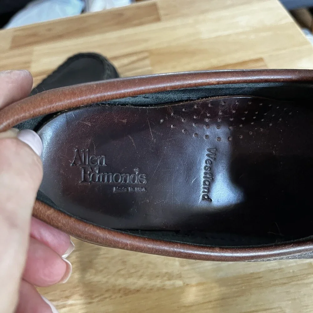 Allen Edmonds Mens Westland Black Brown Leather Loafer 8.5 Casual Classic‎